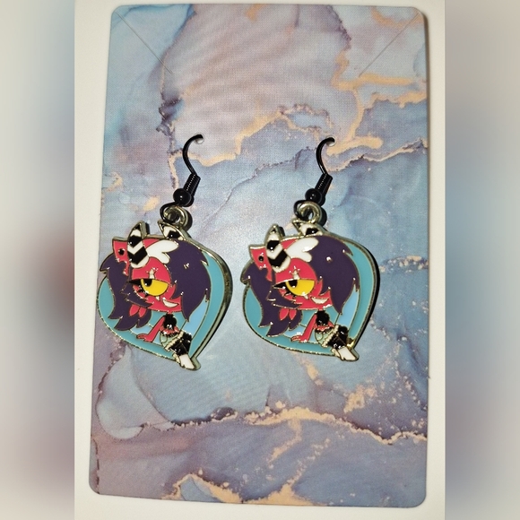 Handmade Jewelry - Helluva‎ Boss Earrings Handmade Hypoallergenic Heart Shape Dangle Sally M…